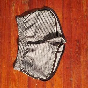 Under Armour Fitted Gray Athletic Shorts with Neon Green Trim Sz S